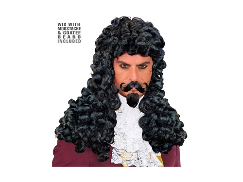 Peruca de căpitan cu mustață și cioc