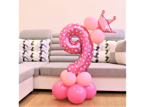 Set de baloane cu numărul nouă roz - 15 buc.