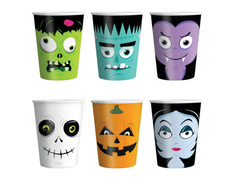 Pahare de hârtie Halloween Monsters - 6 buc.