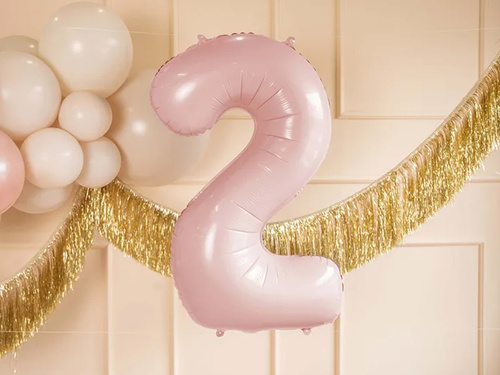 Balon folie roz deschis numărul 2 - 72 cm - 1 buc.