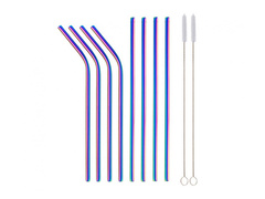 Paie tubulară reutilizabilă din metal, casabilă - 4 buc.