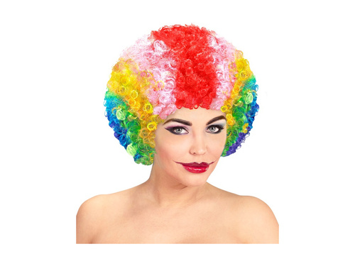 Peruca afro multicoloră cu păr creț