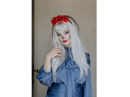 Peruca argintie cu franjuri - 1 buc.