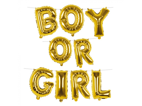 Balon de foi cu ghirlandă aurie pentru băiat sau fată - 4 m - 1 set