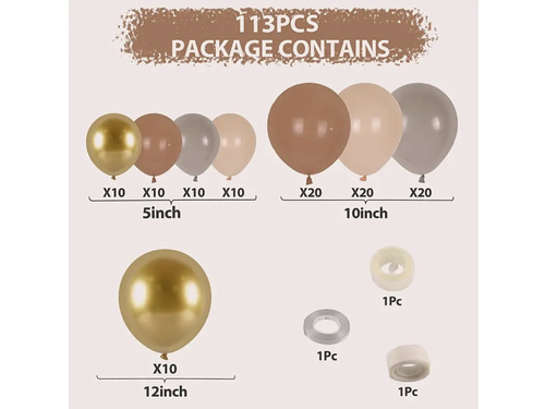 Set de baloane pentru ghirlandă „Boho” – 113 bucăți.