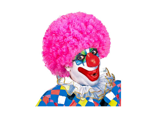Peruca clovn curly păr afro roz