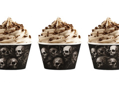 Cupcake liners Spooky Skulls - 6 buc.