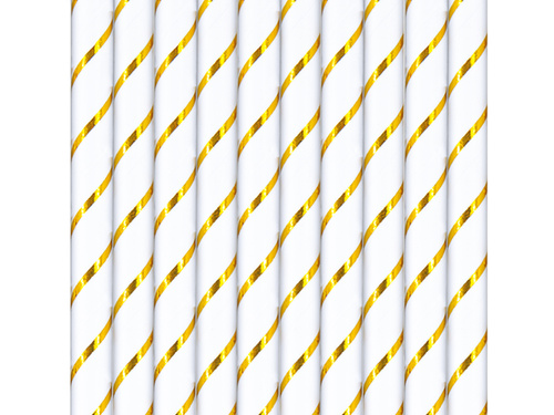 Paie de hârtie cu dungi - 19,5 cm - 10 buc.