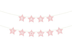 Baby Shower stele banner roz deschis - 290 cm - 1 buc.