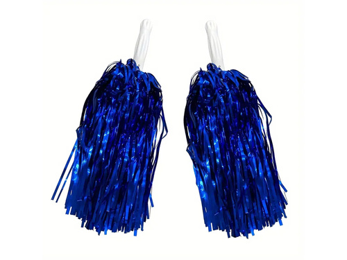 Pompoane majorete albastru metalic - 2 buc.
