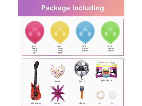 Set de baloane pentru ghirlandă „Disco” – 112 bucăți.