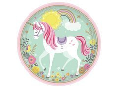 Farfurii magice pentru ziua de naștere Unicorn - 23 cm - 8 buc.