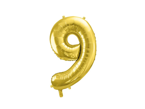 Balon din folie numărul 9 auriu - 72 cm - 1 buc.