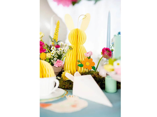 Rozeta de agățat decor iepuraș galben - 30 cm - 1 buc.
