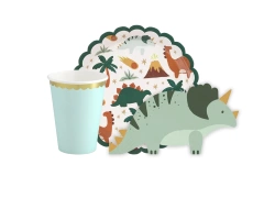 Set aniversar din hârtie în dinozauri - 36pcs.