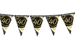 Steag negru banner pentru a patruzecea aniversare - 300 cm - 1 buc.