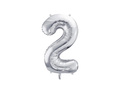Balon din folie numărul 2 argintiu - 72 cm - 1 buc.