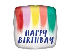 Balon din folie Paint Happy Birthday - 45 cm - 1 buc.