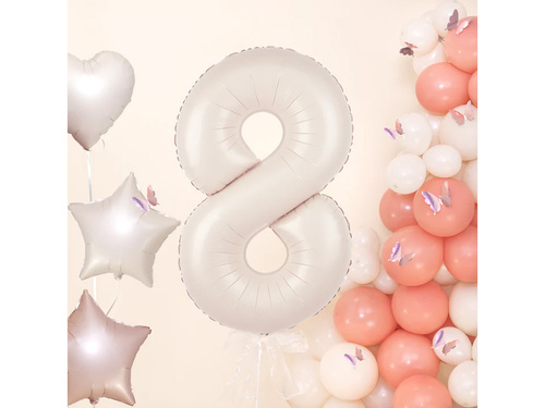 Balon din folie crem numărul 8 - 100 cm - 1 buc.