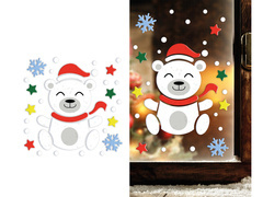 Decorațiuni pentru ferestre cu urs polar pentru Crăciun