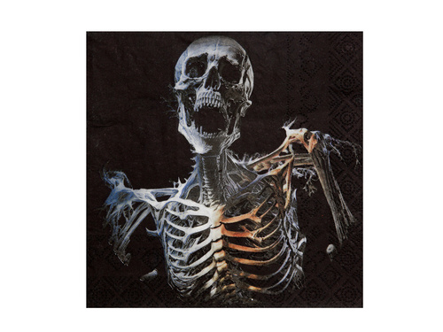 Șervețele de Halloween cu schelet - 33 cm - 20 buc.