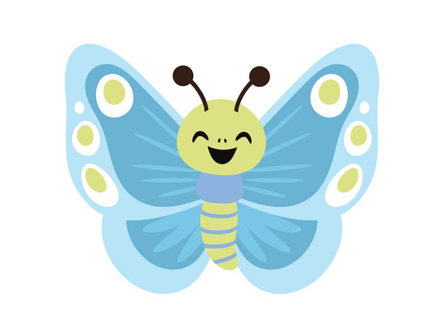 Decorațiune cu două fețe Fluture albastru - 36 x 29 cm