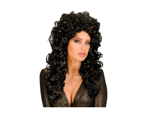 Peruca neagră cu păr creț