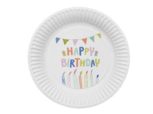 Farfurii Happy Birthday - 23 cm - 8 buc.