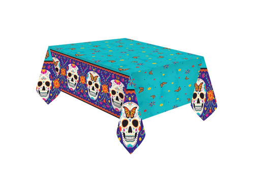 Față de masă Halloween cu craniu din folie - 120 x 180 cm - 1 buc.