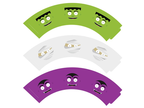 Folii pentru cupcakes Monster - 6 buc.
