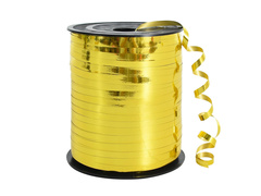 Panglică decorativă pentru baloane - metalică - aurie - 225 m