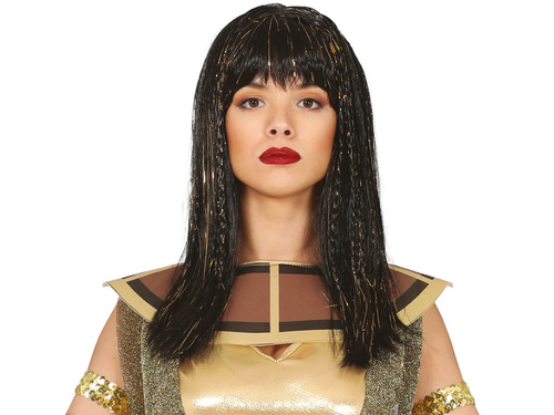 Peruca neagră cu reflexii aurii - 1 buc.