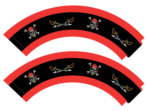 Folii pentru cupcakes Pirat - 6 buc.