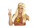 Peruca hippie blondă cu bentiță de margarete