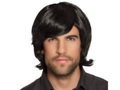 Peruca neagră cu franjuri - 1 buc.