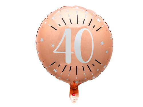 Balon din folie aurie cu imprimeu alb - a 40-a aniversare - 45 cm - 1 buc.