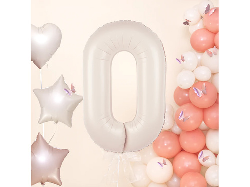 Balon din folie cremă numărul 0 - 100 cm - 1 buc.