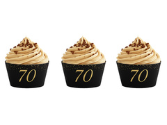 Garnituri strălucitoare pentru cupcakes pentru aniversarea a 70 de ani - 6 buc.