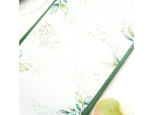 Suport de masă cu frunze verzi - 28 cm x 275 cm - 1 buc.