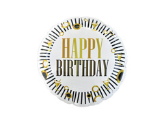 Balon de folie cu dungi albe și negre - 46 cm - 1 buc.