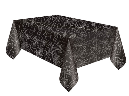 Față de masă Spider web negru - 137 x 213 cm - 1 buc.