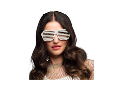 Ochelari de petrecere blinds alb