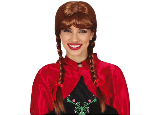 Peruca maro cu împletituri - 1 buc.