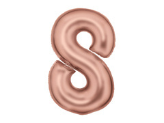 Balon din folie satinată numărul 8 roz auriu - 86 cm - 1 buc.