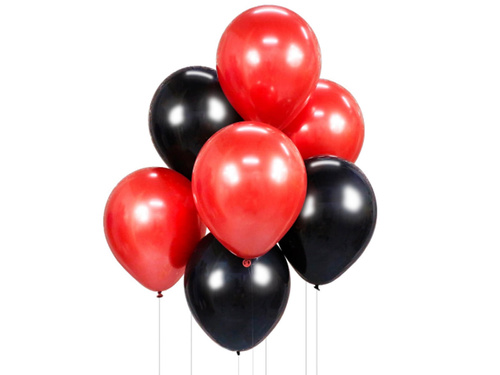 Set de baloane roșii și negre - 30 cm - 7 buc.