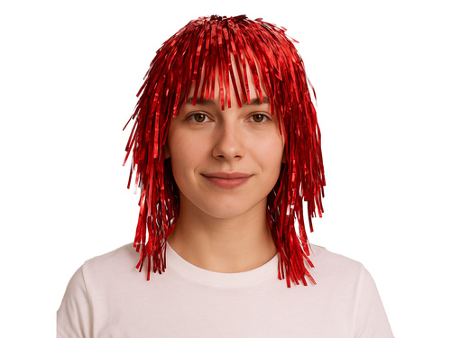 Peruca cu folie roșie - 1 buc.