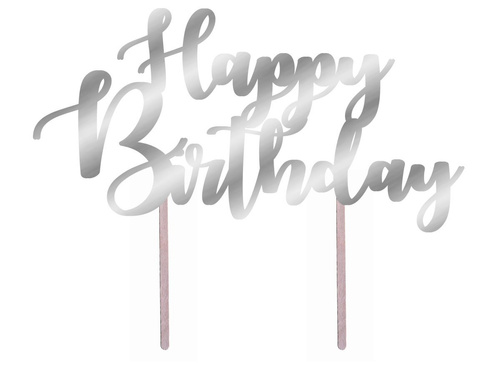 Topper de hârtie pentru tort Happy Birthday - 20 cm