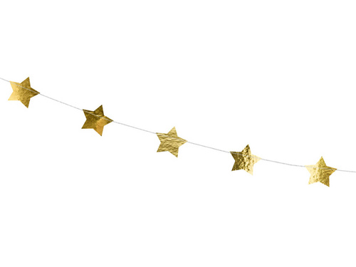 Ghirlandă banner Gold Stars - 360 cm - 1 buc.