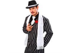 Eșarfă albă Gangster - 1 buc.