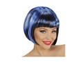 Peruca neagră și albastră cu accente la modă